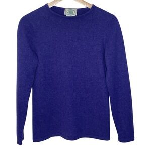 McCULLEYS 100% Pure Cashmere  Long Sleeve Sweater Scotland Royal Purple Size S‎